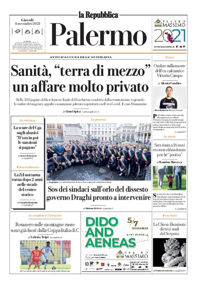 Prima Pagina, La Repubblica-Palermo: “Rosanero sulle montagne russe” Prima Pagina, La Repubblica-Palermo: “Rosanero sulle montagne russe” - immagine 1