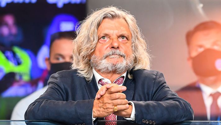 GENOA, ITALY - JULY 22: Massimo Ferrero, chairman of Sampdoria before the Serie A match between UC Sampdoria and Genoa CFC at Stadio Luigi Ferraris on July 22, 2020 in Genoa, Italy. (Photo by Paolo Rattini/Getty Images) GENOA, ITALY - JULY 22: Massimo Ferrero, chairman of Sampdoria before the Serie A match between UC Sampdoria and Genoa CFC at Stadio Luigi Ferraris on July 22, 2020 in Genoa, Italy. (Photo by Paolo Rattini/Getty Images)