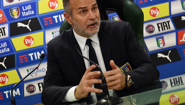 REGGIO NELL'EMILIA, ITALY - APRIL 12: Antonio Cabrini head coach of Italy during the presse conference after the UEFA Women's Euro 2017 qualifier between Italy and Northern Ireland at Mapei Stadium - Citta del Tricolore on April 12, 2016 in Reggio nell'Emilia, Italy (Photo by Giuseppe Bellini/Getty Images) REGGIO NELL'EMILIA, ITALY - APRIL 12: Antonio Cabrini head coach of Italy during the presse conference after the UEFA Women's Euro 2017 qualifier between Italy and Northern Ireland at Mapei Stadium - Citta del Tricolore on April 12, 2016 in Reggio nell'Emilia, Italy (Photo by Giuseppe Bellini/Getty Images)