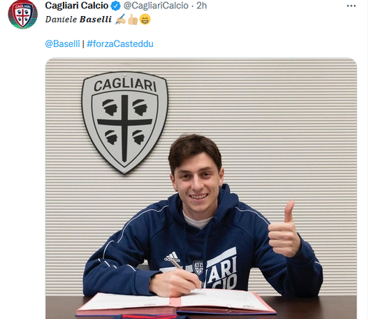 Baselli (credit Twitter Cagliari) Baselli