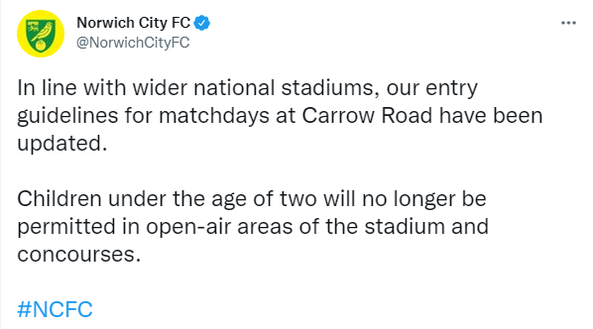 Championship, il Norwich vieta il suo stadio ai minori di 2 anni: timori per gli effetti dannosi sull’udito- immagine 2