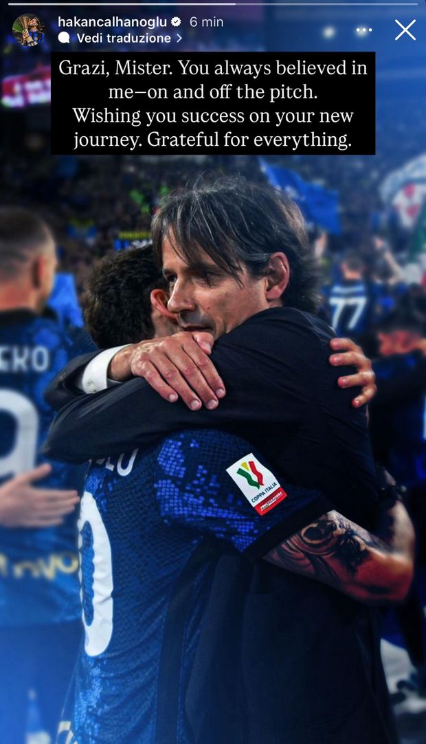 Calhanoglu saluta Inzaghi: “Grazie mister, hai sempre creduto in me. Ti auguro…”- immagine 4