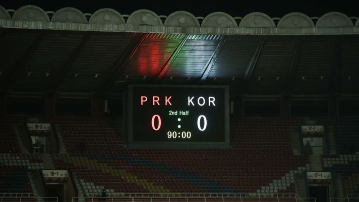 PYONGYANG, NORTH KOREA - OCTOBER 14: (SOUTH KOREA OUT), (EDITORIAL USE ONLY) In this photo provided by Korea Football Association, Score board is seen after the FIFA World Cup Asian 2nd Qualifier Group H North Korea v South Korea at the Kim Il-sung Stadium on October 14, 2019 in Pyongyang, North Korea. (Photo by Korea Football Association via Getty Images) PYONGYANG, NORTH KOREA - OCTOBER 14: (SOUTH KOREA OUT), (EDITORIAL USE ONLY) In this photo provided by Korea Football Association, Score board is seen after the FIFA World Cup Asian 2nd Qualifier Group H North Korea v South Korea at the Kim Il-sung Stadium on October 14, 2019 in Pyongyang, North Korea. (Photo by Korea Football Association via Getty Images)