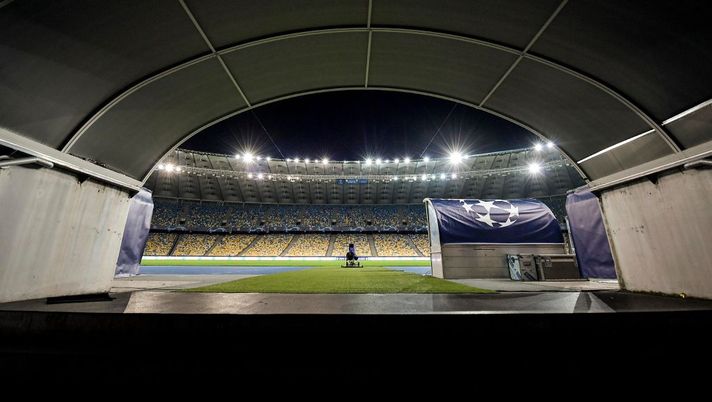 KYIV, UKRAINE - OCTOBER 20: General view inside the stadium during the UEFA Champions League Group G stage match between Dynamo Kyiv and Juventus at NSC Olimpiyskiy Stadium on October 20, 2020 in Kyiv, Ukraine. (Photo by Daniele Badolato - Juventus FC/Juventus FC via Getty Images) KYIV, UKRAINE - OCTOBER 20: General view inside the stadium during the UEFA Champions League Group G stage match between Dynamo Kyiv and Juventus at NSC Olimpiyskiy Stadium on October 20, 2020 in Kyiv, Ukraine. (Photo by Daniele Badolato - Juventus FC/Juventus FC via Getty Images)