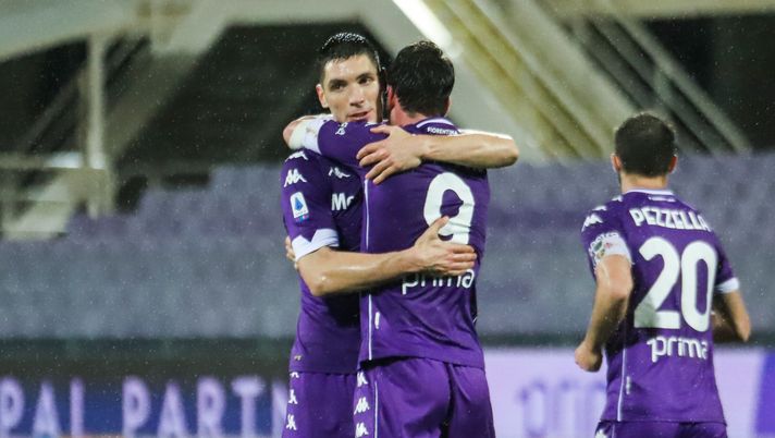 GERMOGLI PH: 23 GENNAIO 2021 FIRENZE STADIO ARTEMIO FRANCHI SERIE A FIORENTINA VS CROTONE NELLA FOTO GOL ED ESULTANZA VLAHOVIC 