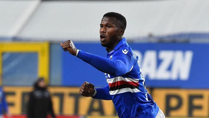GENOA, ITALY - DECEMBER 23: Keita Balde of UC Sampdoria celebrates after scoring 2-3 during the Serie A match between UC Sampdoria and US Sassuolo at Stadio Luigi Ferraris on December 23, 2020 in Genoa, Italy. (Photo by Paolo Rattini/Getty Images) Samp, chance per Keita e Quagliarella in bilico: chi gioca e chi no con l’Inter - immagine 1