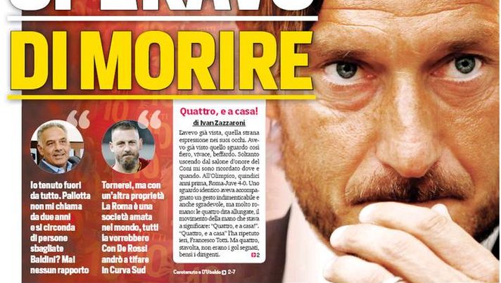 Prima Pagina, Corriere dello Sport: “Speravo di morire. Cento milioni? Non vendo Fede” 