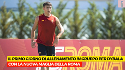 VIDEO Roma, Dybala già in campo: il primo allenamento sotto gli occhi di Mourinho