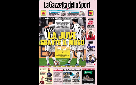 Prima Pagina, La Gazzetta dello Sport: “Il nostro calcio ora impari la lezione” Prima Pagina
