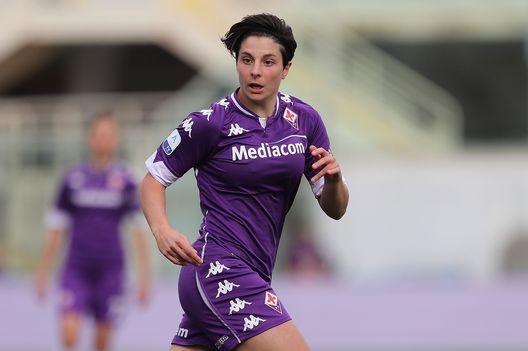 FLORENCE, ITALY - MARCH 11: Sara Baldi of ACF Fiorentina women in action during Women's UEFA Champions League Round of 16 match between ACF Fiorentina and Manchester City WFC at Stadio Artemio Franchi on March 11, 2021 in Florence, Italy. (Photo by Gabriele Maltinti/Getty Images) FLORENCE, ITALY - MARCH 11: Sara Baldi of ACF Fiorentina women in action during Women's UEFA Champions League Round of 16 match between ACF Fiorentina and Manchester City WFC at Stadio Artemio Franchi on March 11, 2021 in Florence, Italy. (Photo by Gabriele Maltinti/Getty Images)