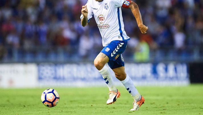 TENERIFE, SPAIN - JUNE 21:  Suso Santana of CD Tenerife in action during La Liga 2 play off round between CD Tenerife and Getafe CF at Heliodoro Rodriguez Lopez Stadium on June 21, 2017 in Tenerife, Spain.  (Photo by Aitor Alcalde/Getty Images) 
