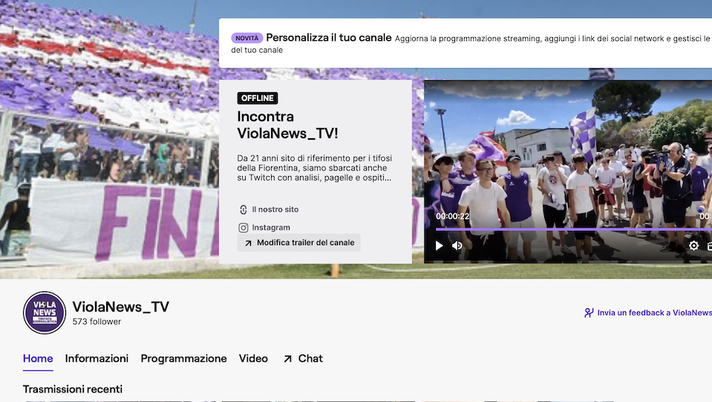 Violanews Tv, rivivi la nostra diretta sul canale Twitch Violanews Tv, rivivi la nostra diretta sul canale Twitch - immagine 1