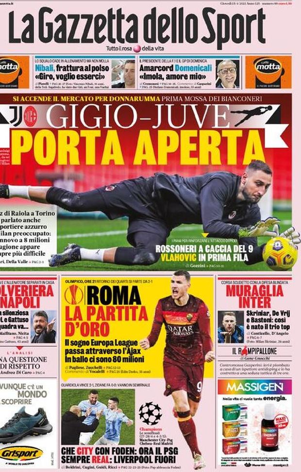 GAZZETTA DELLO SPORT La prima pagina di oggi, 15 aprile 2021 Milan GAZZETTA DELLO SPORT La prima pagina di oggi, 15 aprile 2021 Milan