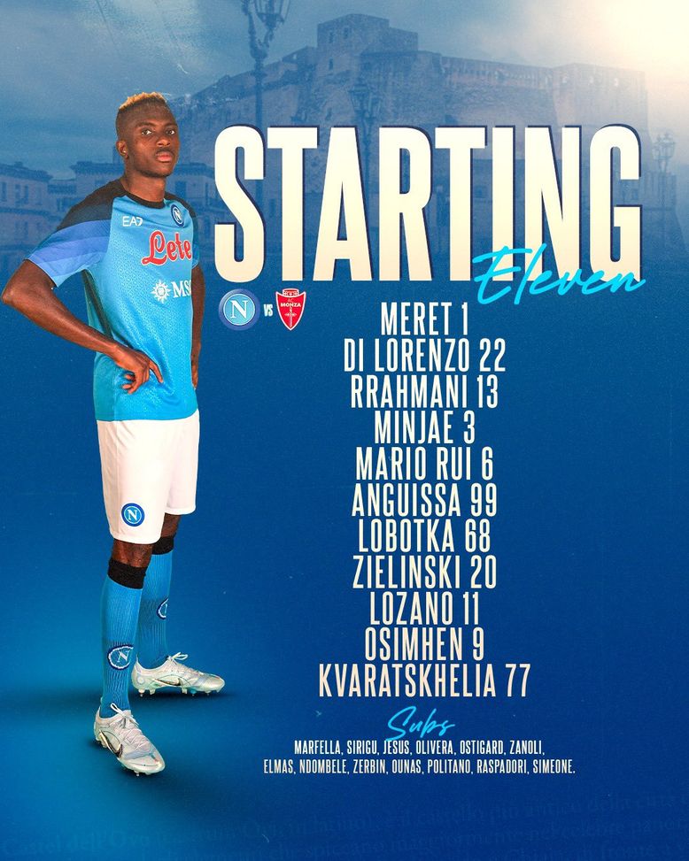 Napoli-Monza, le formazioni ufficiali: c’è Meret, conferme totali per Spalletti- immagine 2