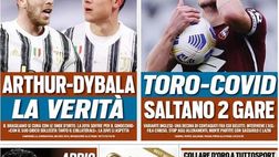 Prima Pagina, Tuttosport: “Lazio, che botta. Dea, notte Real! Arthur-Dybala, la verità. Toro-Covid, saltano due gare”