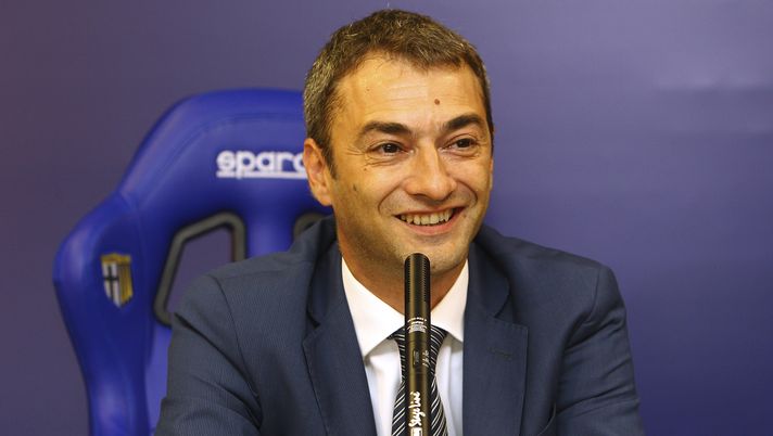 PARMA, ITALY - JULY 01:  Luca Carra of Parma Calcio 1913 speaks to the media during a press conference at Stadio Tardini on July 1, 2015 in Parma, Italy.  (Photo by Marco Luzzani/Getty Images) 