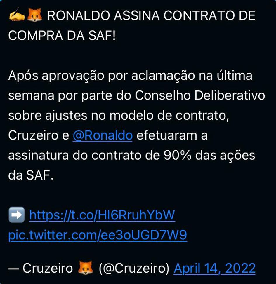 Cruzeiro, Ronaldo il Fenomeno nuovo Presidente del club- immagine 2