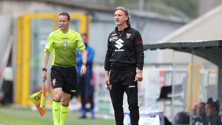 LA SPEZIA, ITALY - MAY 15: Davide Nicola manager of Torino FC looks on during the Serie A match between Spezia Calcio  and Torino FC at Stadio Alberto Picco on May 15, 2021 in La Spezia, Italy.  (Photo by Gabriele Maltinti/Getty Images)