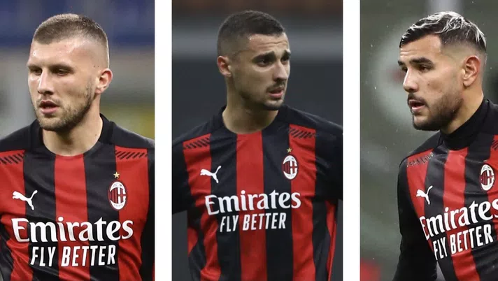 Ante Rebic, Rade Krunic e Theo Hernández, giocatori dell'AC Milan | AC Milan News (Getty Images)