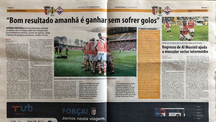 FOTO VN – Braga-Fiorentina sui giornali portoghesi - immagine 1