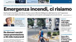 Prima Pagina, Giornale di Sicilia: “Emergenza incendi, ci risiamo. Difesa blindata, Filippi ha l’arma in più”
