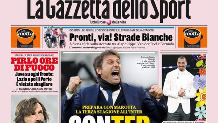 Prima Pagina, La Gazzetta dello Sport: “Conter resterò, il tecnico vuole aprire un ciclo. Pirlo ore di fuoco” Prima Pagina, La Gazzetta dello Sport: “Conter resterò, il tecnico vuole aprire un ciclo. Pirlo ore di fuoco”