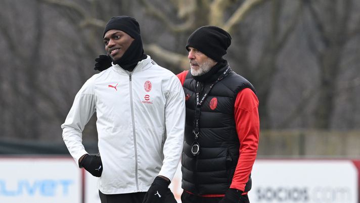 Stefano Pioli e Rafael Leao allenamento Milanello AC Milan News