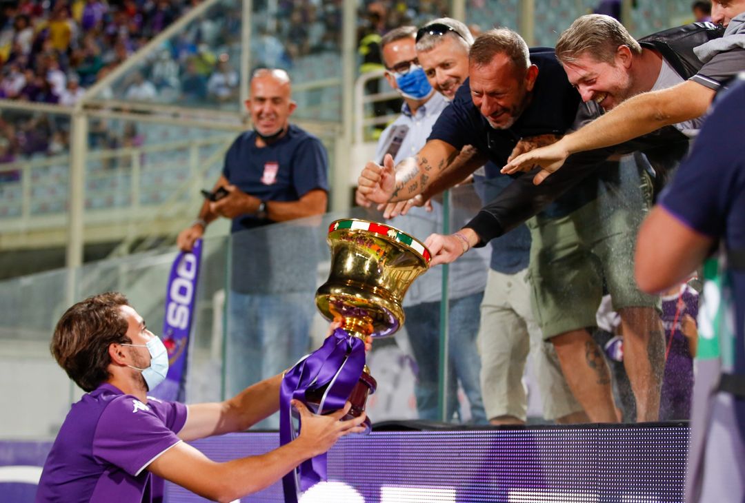  GERMOGLI PH: 28 AGOSTO 2021 FIRENZE STADIO ARTEMIO FRANCHI SERIE A FIORENTINA VS TORINO NELLA FOTO LA FIORENTINA PRIMAVERA SFILA CON LA COPPA 