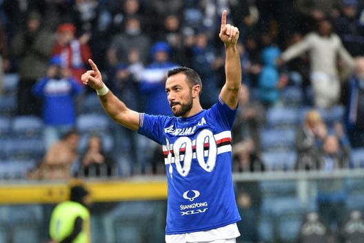 GENOA, ITALY - NOVEMBER 20: Fabio Quagliarella (Sampdoria) celebrates at the end of the Serie A match between UC Sampdoria and US Sassuolo at Stadio Luigi Ferraris on November 20, 2016 in Genoa, Italy. (Photo by Paolo Rattini/Getty Images) GENOA, ITALY - NOVEMBER 20: Fabio Quagliarella (Sampdoria) celebrates at the end of the Serie A match between UC Sampdoria and US Sassuolo at Stadio Luigi Ferraris on November 20, 2016 in Genoa, Italy. (Photo by Paolo Rattini/Getty Images)