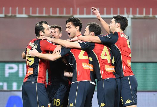 GENOA, ITALY FEBRUARY 6: Goran Pandev of Genoa CFC celebrates with teammates after scoring the second goal during the Serie A match between Genoa CFC and SSC Napoli- Serie A at Stadio Luigi Ferraris on February 6, 2021 in Genoa, Italy. (Photo by Paolo Rattini/Getty Images) GENOA, ITALY FEBRUARY 6: Goran Pandev of Genoa CFC celebrates with teammates after scoring the second goal during the Serie A match between Genoa CFC and SSC Napoli- Serie A at Stadio Luigi Ferraris on February 6, 2021 in Genoa, Italy. (Photo by Paolo Rattini/Getty Images)