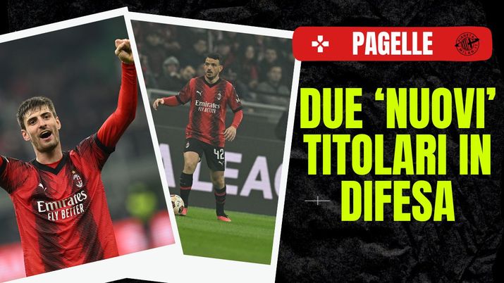 Alessandro Florenzi e Matteo Gabbia (difensori AC Milan), qui in Milan-Rennes 3-0 (Europa League 2023-2024) | News (Getty Images) Matteo Gabbia Alessandro Florenzi AC Milan Milan-Rennes 3-0 Europa League 2023-2024