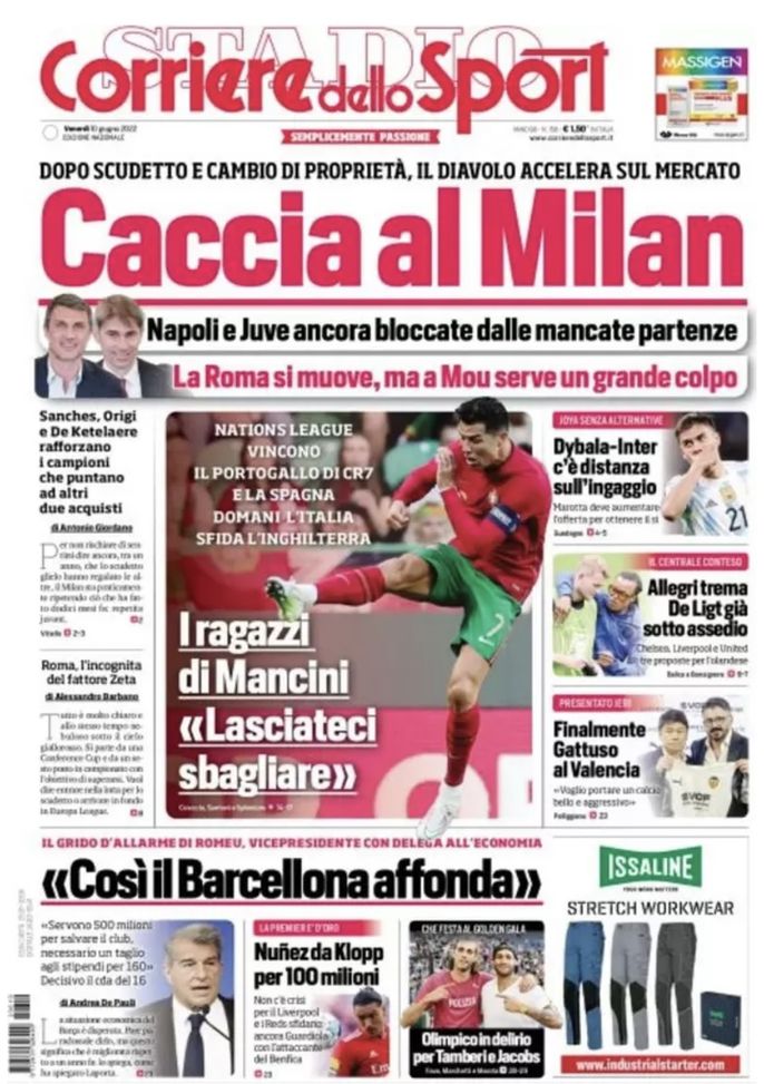 Prima Pagina, Corriere dello Sport: “Caccia al Milan. Dybala-Inter, c’è distanza…”  Prima Pagina, Corriere dello Sport: “Caccia al Milan. Dybala-Inter, c’è distanza…” - immagine 1