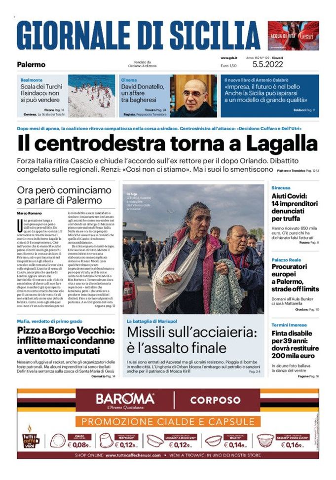Prima Pagina, Giornale di Sicilia: “Finta disabile per 39 anni, dovrà restituire…”  Prima Pagina