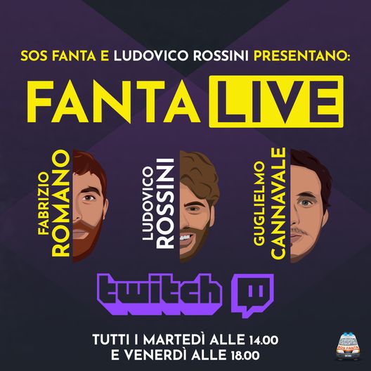 Nasce FantaLive: due appuntamenti su Twitch con il «colpo» Ludovico Rossini- immagine 2
