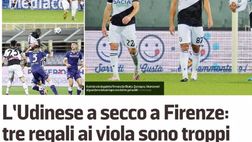 MV: “L’Udinese a secco a Firenze: tre regali ai viola sono troppi”
