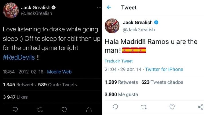 Il derby dei vecchi tweet “cancellati”: Grealish sta per firmare col City ma era tifoso United…! 