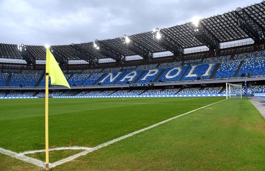  NAPLES, ITALY - JANUARY 06: General view inside the stadium ahead of the Serie A match between SSC Napoli and Spezia Calcio at Stadio Diego Armando Maradona on January 06, 2021 in Naples, Italy. Sporting stadiums around Italy remain under strict restrictions due to the Coronavirus Pandemic as Government social distancing laws prohibit fans inside venues resulting in games being played behind closed doors. (Photo by Francesco Pecoraro/Getty Images ) 