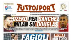 Prima Pagina, Tuttosport: “Dzeko per Sanchez, Milan su Douglas. Fagioli sulle orme di Pirlo”