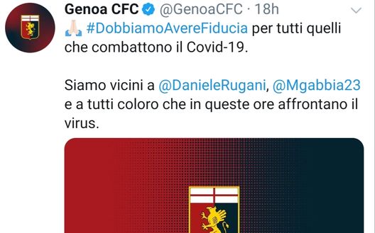 Gabbiadini: la solidarietà del Genoa 
