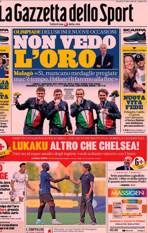 BUONGIORNO CTTACELESTE – LE PRIME PAGINE DEI PRINCIPALI QUOTIDIANI SPORTIVI – GUARDA 