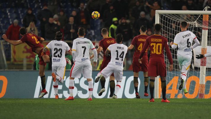 during the serie A match between AS Roma and Benevento Calcio at Stadio Olimpico on February 11, 2018 in Rome, Italy. 