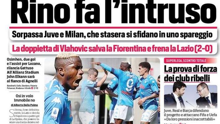 Prima Pagina, Corriere dello Sport: &#8220;Corsa Champions, Rino fa l&#8217;intruso. Inter, tremila fuori e 5 dentro&#8221; 