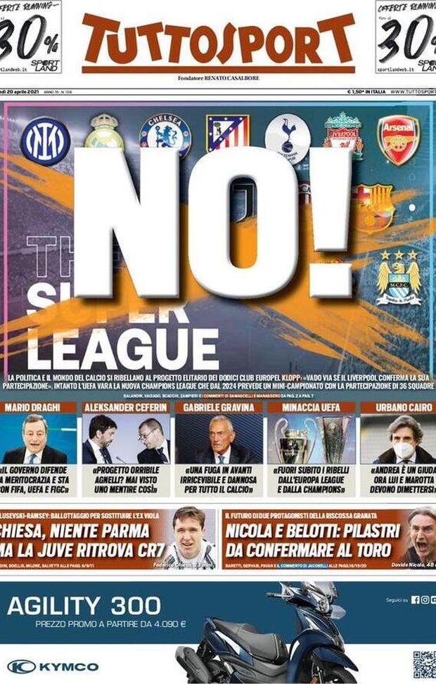 Prima Pagina, Tuttosport: &#8220;No! Chiesa, niente Parma ma la Juve ritrova CR7. Nicola e Belotti, pilastri da confermare al Toro&#8221; 