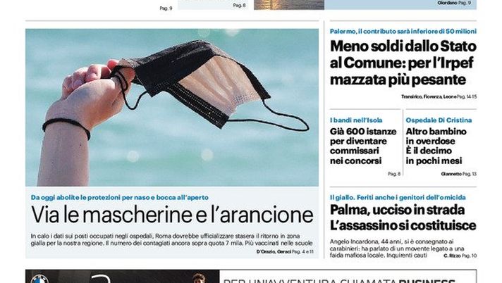 Prima Pagina, Giornale di Sicilia: “Miccichè e Musumeci a duello” Prima Pagina