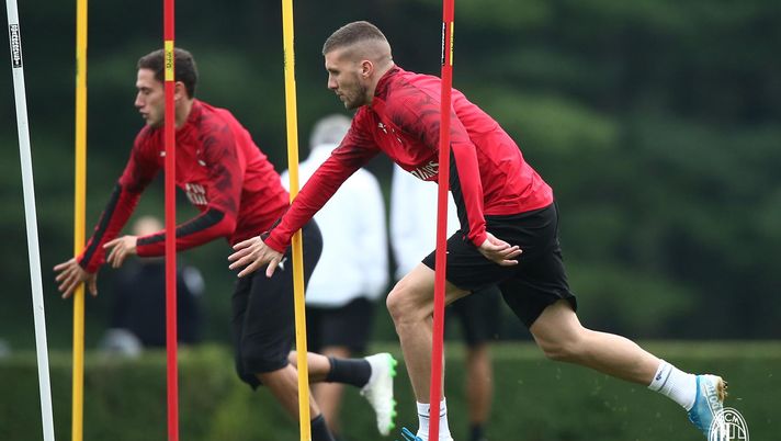 Davide Calabria e Ante Rebic a Milanello, @acmilan 