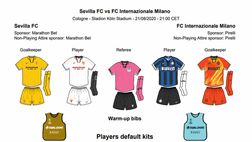 Inter e Siviglia hanno scelto i kit da indossare per la finale di Europa League