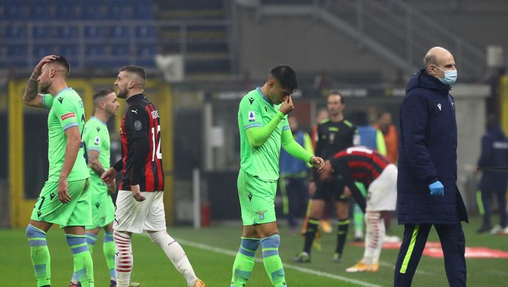 MILAN, ITALY - DECEMBER 23: Joaquin Correa of SS Lazio walks off the pitch during the Serie A match between AC Milan and SS Lazio at Stadio Giuseppe Meazza on December 23, 2020 in Milan, Italy. Sporting stadiums around Italy remain under strict restrictions due to the Coronavirus Pandemic as Government social distancing laws prohibit fans inside venues resulting in games being played behind closed doors. (Photo by Marco Luzzani/Getty Images) MILAN, ITALY - DECEMBER 23: Joaquin Correa of SS Lazio walks off the pitch during the Serie A match between AC Milan and SS Lazio at Stadio Giuseppe Meazza on December 23, 2020 in Milan, Italy. Sporting stadiums around Italy remain under strict restrictions due to the Coronavirus Pandemic as Government social distancing laws prohibit fans inside venues resulting in games being played behind closed doors. (Photo by Marco Luzzani/Getty Images)