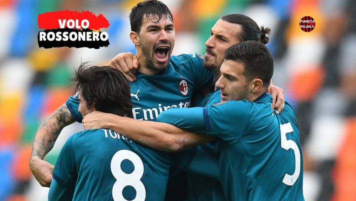 L'esultanza rossonera per la vittoria in Udinese-Milan 1-2 (Serie A 2020-2021) | AC Milan News (Getty Images)