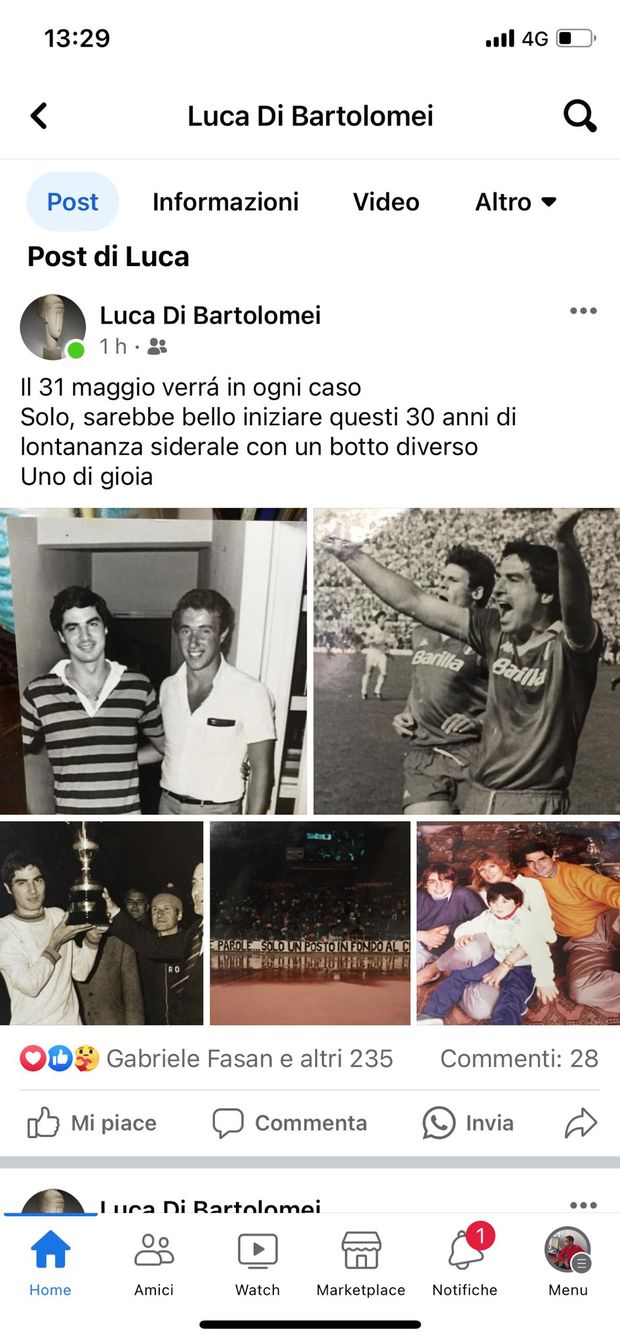 Ventinove anni fa se ne andava Di Bartolomei. Il figlio: “Serve un botto di gioia”- immagine 2