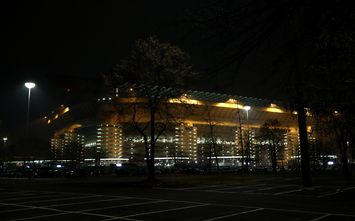  MILAN, ITALY - DECEMBER 16: General view outside the stadium prior to the Serie A match between FC Internazionale and SSC Napoli at Stadio Giuseppe Meazza on December 16, 2020 in Milan, Italy. Sporting stadiums around Italy remain under strict restrictions due to the Coronavirus Pandemic as Government social distancing laws prohibit fans inside venues resulting in games being played behind closed doors. (Photo by Marco Luzzani/Getty Images )